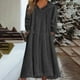 thumbnail image 1 of TaTaai Women's Casual Solid Color Hooded Long Sleeve Plush Pocket Dress Round Neck Loose Comfortable Home Long Nightgown Loungewear Gift, 1 of 5