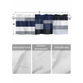 thumbnail image 4 of Valances for Windows Black Blue Patchwork Rod Pocket Cafe Window Treatments Valance Curtains for Kitchen Bathroom Laundry Basement Windows 42"x12", 4 of 9