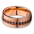 thumbnail image 2 of Black CZ Wedding Ring,Rose Gold Tungsten Ring,8mm Wedding Ring,Anniversary Ring,Man's Ring, 2 of 4