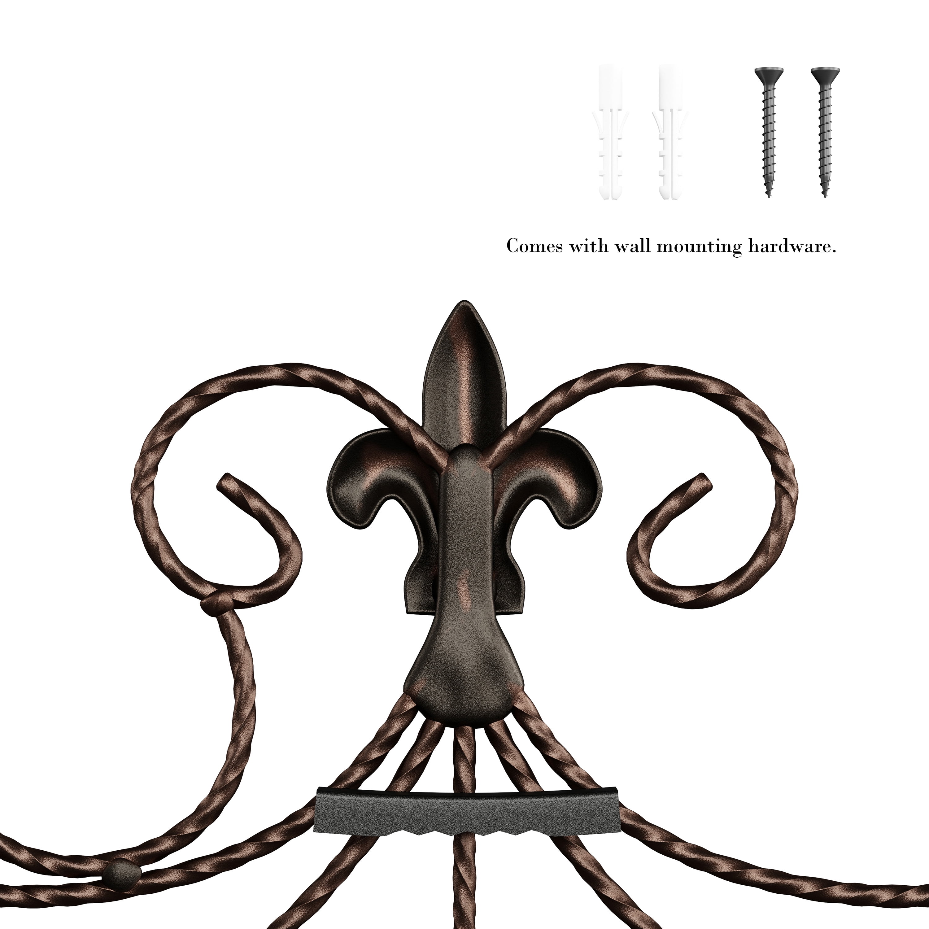 Medallion Metal Wall Art- 14.25 Inch Square Open Edge Metal Home Decor, Hand Crafted with Distressed Finish- Mounting Screws Included by Lavish Home