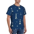thumbnail image 2 of Qekee Lighthouses and Anchors Classic Fit T-Shirt Men's Shirt Men's Tight Short Sleeves for Exercise, Running, Mountaineering - Lighthouses and Anchors, 2 of 9