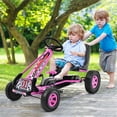 thumbnail image 2 of Costway Go Kart Racing para Niños Coche de Pedal con Ruedas de Goma Embrague y Freno 98 x 59 x 61 cm Rosa, 2 of 8