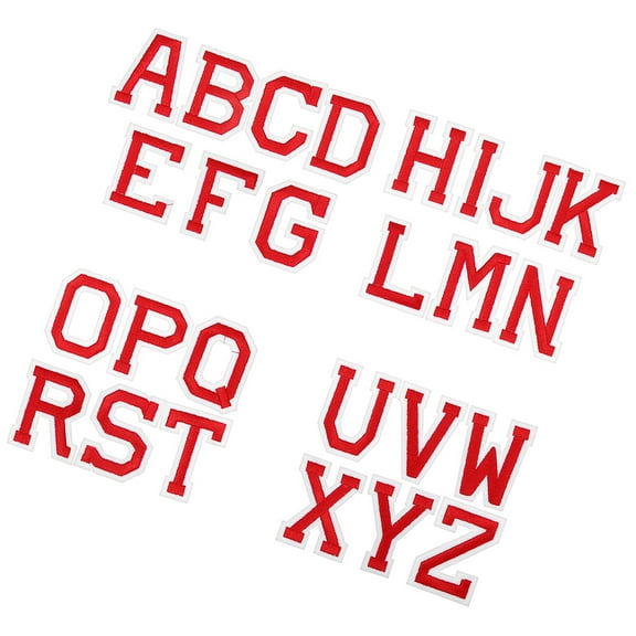 Milisten 26 Pieces Red Letter Iron-On Patches for Shoes, Crafts, Clothing, Hats, and Fashion Accessories