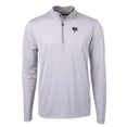 thumbnail image 2 of Men's Cutter & Buck  Gray Gwinnett Stripers  Big & Tall Virtue Eco Pique Micro Stripe Recycled Quarter-Zip Pullover, 2 of 3