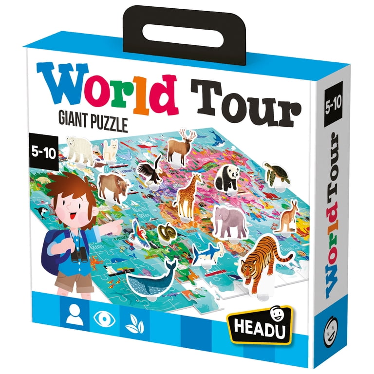 Headu Giant Puzzle World Tour, 108-Piece with 3D Animals photo 1