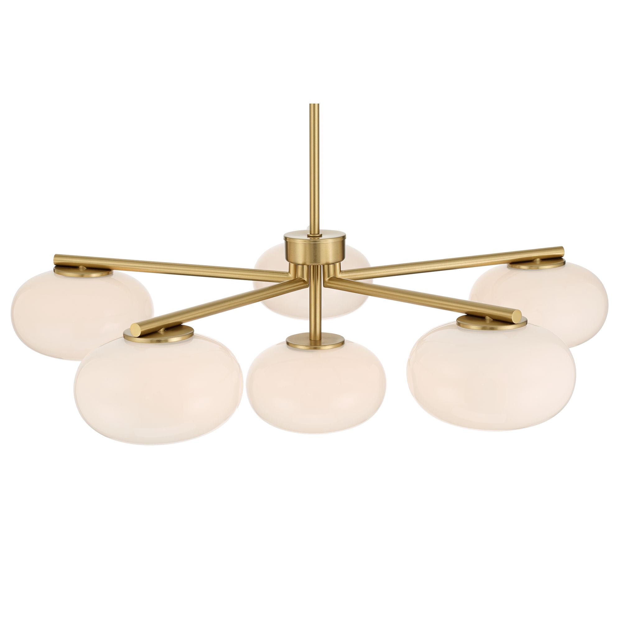 Possini Euro Design Possini Euro Damian 32" Wide Antique Brass and Opal 6-Light Chandelier