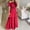 Red, variant on SMihono Women's Bohemian Off The Shoulder Dress Casual Ruffle A Line Tiered Maxi Dresses Smocked Beach Sundress White L