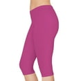 thumbnail image 4 of Strawberry Pink Color Capri Leggings Women Poly-Span All Over Print Pink Capri 5, 4 of 8