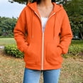 thumbnail image 2 of SUXIAN Zip up Hoodie Solid Color Long Sleeve Soft Lined Pockets Relaxed Breathable Jacket Womens Zip up Hoodies XXL, 2 of 7