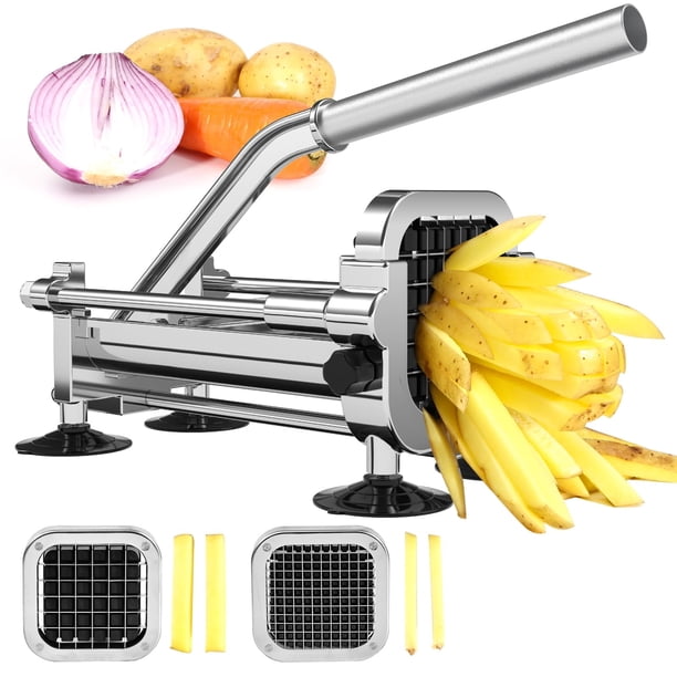 Cortador de patatas fritas Befano, de acero inoxidable, 1/4 pulgadas y 1/2 pulgadas
