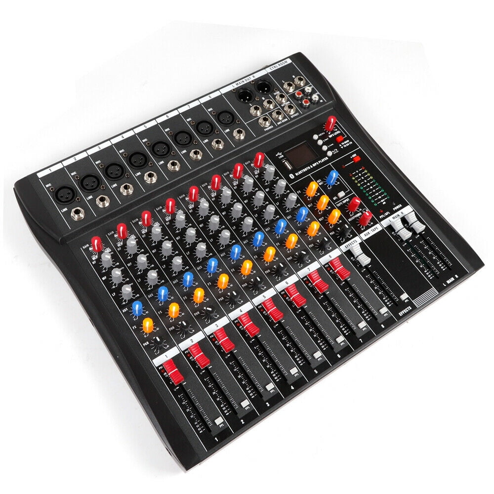 8-Channel Bluetooth Mixing Console Studio Audio Mixer Power Mixing Amplifier