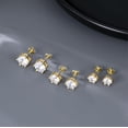 thumbnail image 4 of Solid 925 Sterling Silver Cubic Zirconia Stud Earrings for Women Teens Round CZ Stud Earrings 3 Pairs Stud Earrings Set Simulated Diamond Studs, 4 of 12