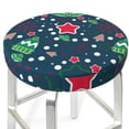 thumbnail image 3 of Honeii Christmas Bar Stool Covers – Perfect Fit for 12" to 14" Round Stools, Crease-Resistant, Stretchy, Washable & Dustproof Seat Slipcovers-13 inch, 3 of 7