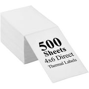 LotFancy 4x6 Thermal Labels Fanfold, 500 Shipping Labels with Perforation, White Mailing Postage Labels Compatible