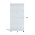 thumbnail image 4 of Glass Cabinet with 2 Clear Door, Curio Display Cabinet with 4 Shelves Glass Tower, 64'' High Figure Storage Display Corner Cabinet, Contemporary 4-Tier Retail Display Cases, White, SS2814, 4 of 7