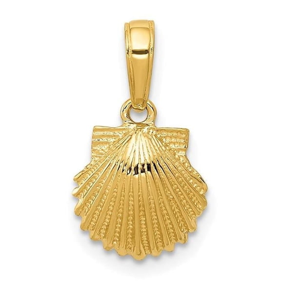 Finest Gold 14K Yellow Gold Scallop Shell Pendant