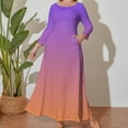 thumbnail image 3 of Peach & Purple Gradient Long Sleeved Dress evening dress woman prom dress, 3 of 6