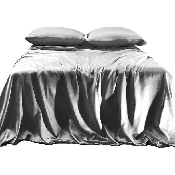 Elegant Comfort Luxurious 4Piece Silky Satin Sheet Set Cooling Soft