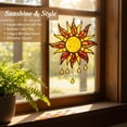 thumbnail image 5 of Sun Catcher Window Hanging - 5.9 x 5.9 Inch Acrylic Suncatcher, Rainbow Maker for Garden Patio, Set of 5 Sun Face Designs with Chain, 5 of 8