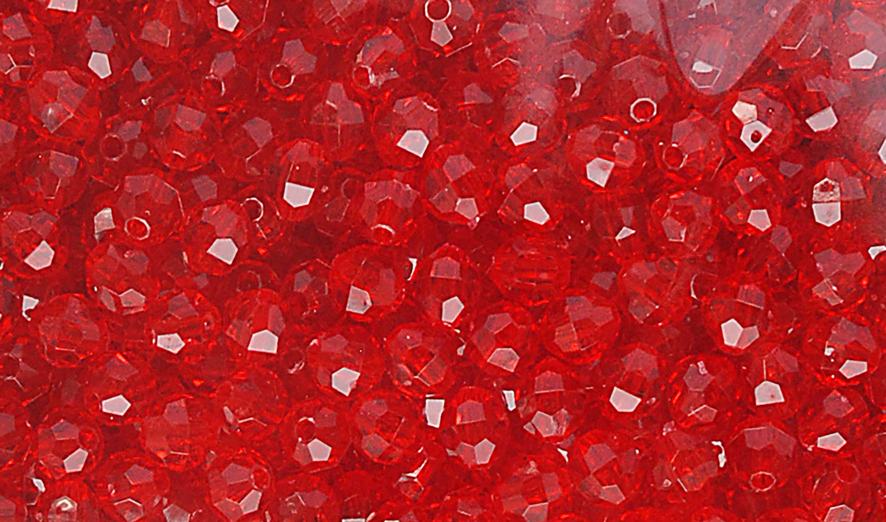 The Beadery 8MM Festive Faceted Round Plastic Beads, Emerald, Crystal, Ruby, Red, and White. 4500 Beads.