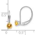thumbnail image 2 of 14k White Gold 4mm Round November Citrine Leverback Earrings Drop Dangle Birthstone, 2 of 6
