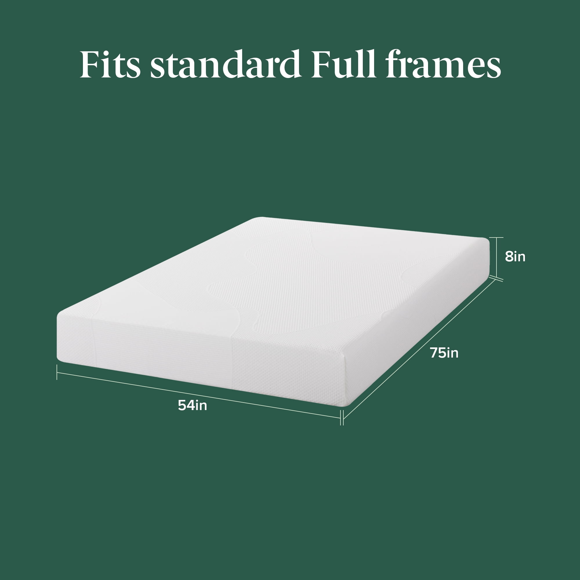 Zinus Spa Sensations 8" Full Memory Foam Mattress in a Box with Green Tea Infusions and Pressure Relief