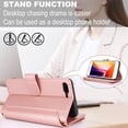 thumbnail image 4 of Allytechgroup Wallet Case for Apple iPhone 8 Plus/ 7 Plus,  Retro [1 Zipper Pocket + 6 Cards Slots] Hand Wrist Shoulder Strap Stand Shockproof iPhone 8 Plus/ 7 Plus Cover Case for Girls Women,Rosegold, 4 of 10