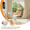 thumbnail image 6 of Dextrus Hanging Egg Swing Chair Without Stand UV Resistant Cushion 350lbs , Beige, 6 of 11