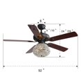 thumbnail image 7 of 52 inch Ceiling Fan with Lights and Remote Control, 3-Speed, 5 Wood Fan Blades, Modern Home Fan and Crystal LED Light 2-in-1 Design, for Living Room, Bedroom, Dining Room, D8242, 7 of 7