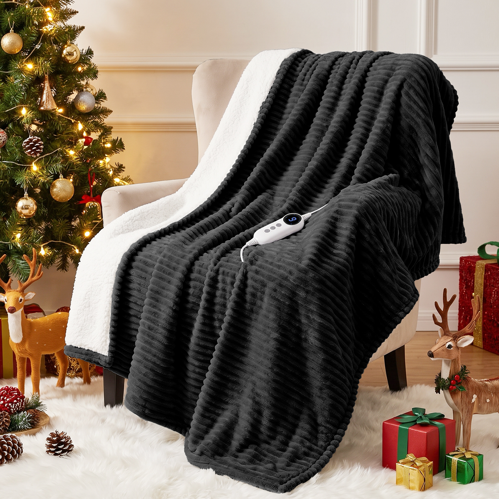 Vccoem Heated Blanket Throw, 50x60 Inch, Gray photo 4
