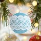 thumbnail image 1 of Adorno para árbol de Navidad | Bola de espuma de encaje con colgante de polvo | 8 cm, rosa, rojo, azul y dorado, decoración navideña para coronas y guirnaldas, 1 of 6