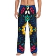 thumbnail image 2 of Lsque Colorful Mexican Flower Print Men's Pajama Pants, Lounge Pant - Comfortable Home Wear,Elastic Waistband, Stylish Design-XX-Large, 2 of 9
