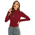 thumbnail image 3 of Women Long Sleeve Slim Fitted Based Layer Lightweight Active Shirt Pullover Tops, 3 of 6