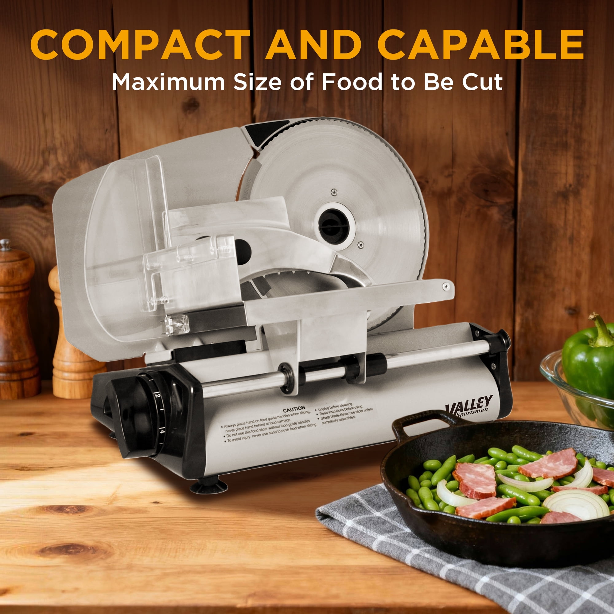 Valley Sportsman 8.7'' Electric Meat Slicer, with Stainless Steel
