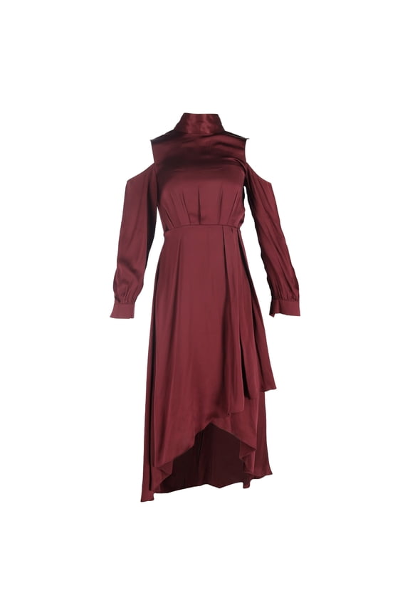 Pre-Owned Diane von Furstenberg Cabernet Midi Dress in Burgundy Silk