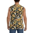 thumbnail image 4 of Lsque Sunflowers Bee Print Men's Cotton Blend Sleeveless Muscle Shirts (S-3XL)- Moisture Wicking, Odor Protection, UPF 30+,XX-Large, 4 of 8