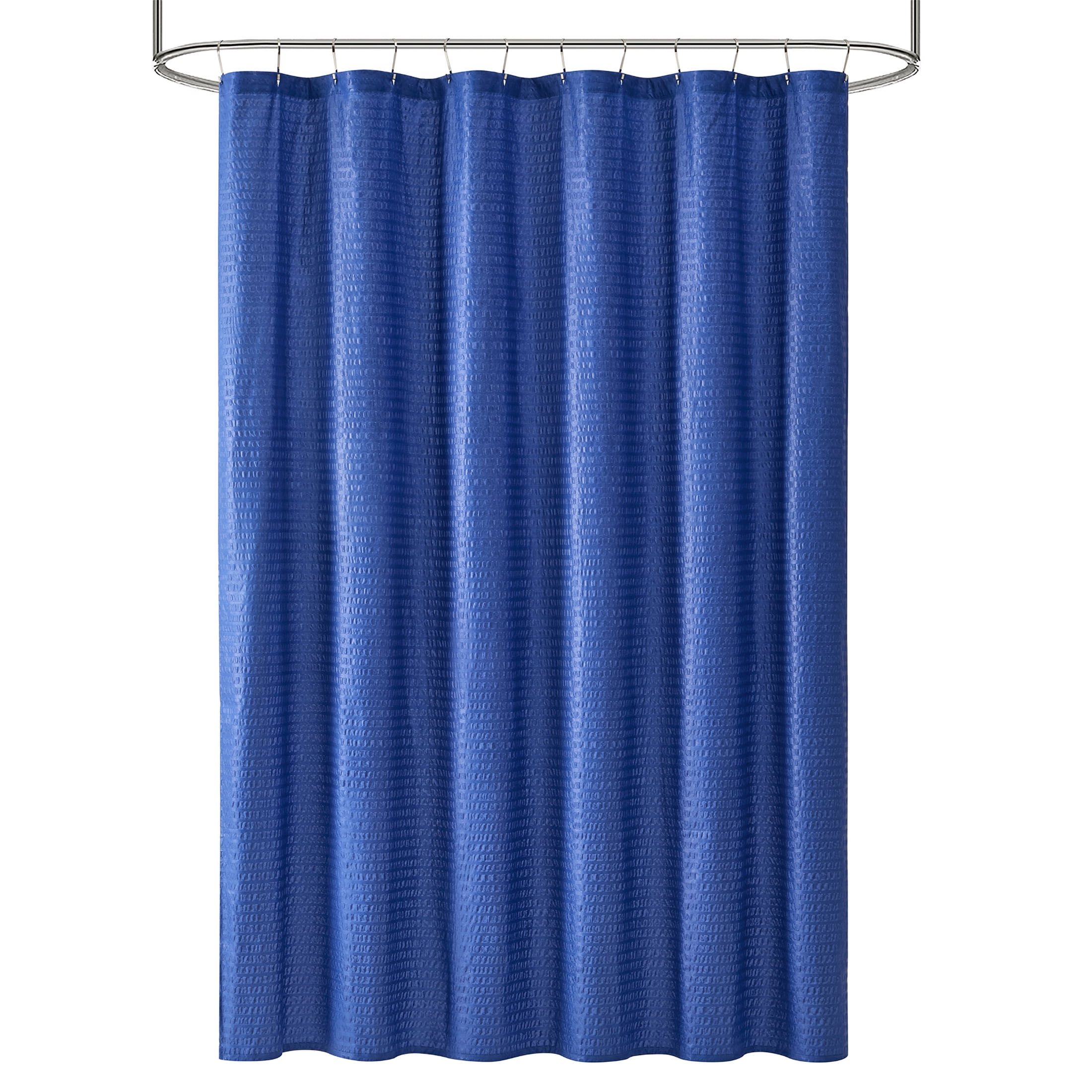 Mainstays Textured Blue 15PC Shower Curtain & Rug Bath Set, 70 x 72, Royal Blue