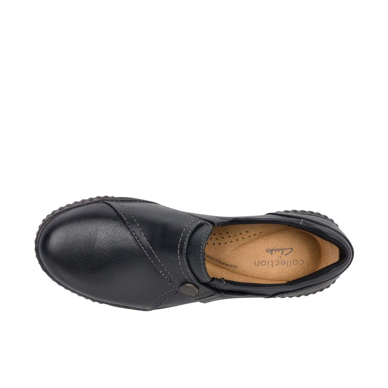 Clarks® Caroline Pearl Women's Leather Slip-On Shoes Color: Black