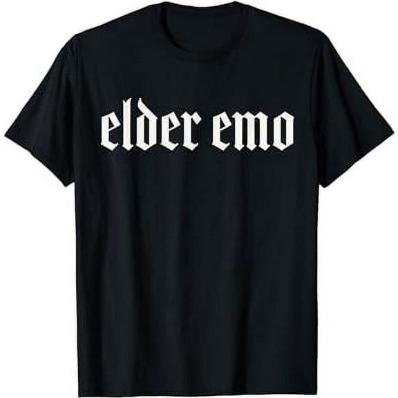 Funny Elder Emo Gothic Font Unisex Cotton Graphic T-Shirt