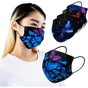 Everydayspecial Disposable Mask 3 Layer Face Mask for Adults 50 pcs (Black Butterfly)