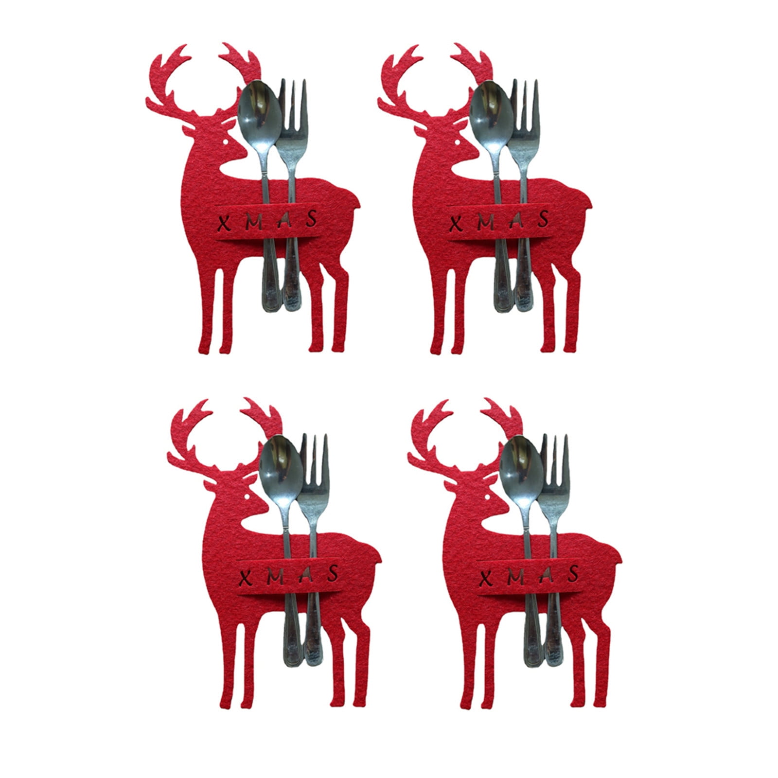 Christmas Cutlery Decoration 4PCS Christmas Cutlery Bag Silverware