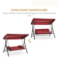 thumbnail image 4 of Outsunny 3 Person Porch Swing Bed with Adjustable Canopy Red, 4 of 10