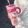 thumbnail image 2 of 700/1200ml Sanrio Hello Kitty My Melody Pochacco Cinnamoroll Hangyodon Water Bottle Cute Water Bottle with Straw Girl Anime Gift, 2 of 4
