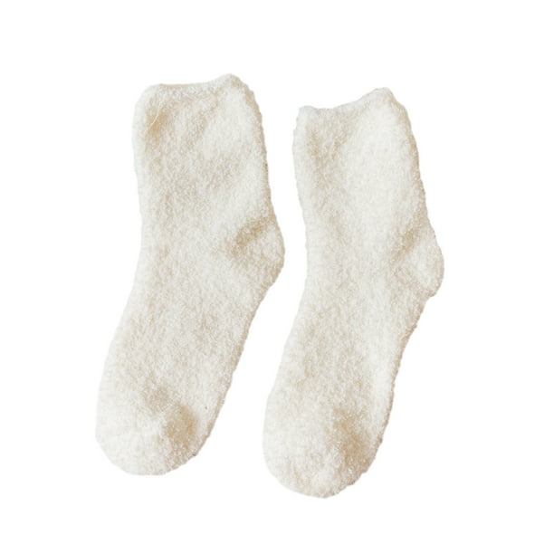 Qarigey Paquete de 10 calcetines resistentes al desgaste de exquisita artesanía y elasticidad para piel Extra y calidez textura Extra gruesa Medias Blanco