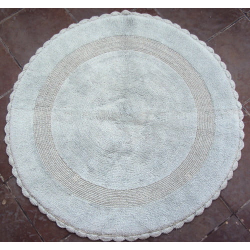 Hand Knitted Crochet Lace bath Rug Reversible Cotton Orange Details about   36 Inch Round 