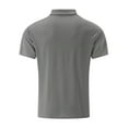 thumbnail image 4 of Polo Shirts for Men Short Sleeve Button Down Tees Shirts Basic Grey Men Casual Outfits, 4 of 6