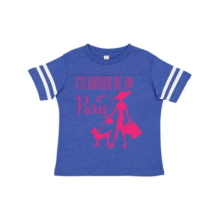 

Inktastic I d Rather Be in Paris- shopping and travel in pink Gift Toddler Toddler Girl T-Shirt