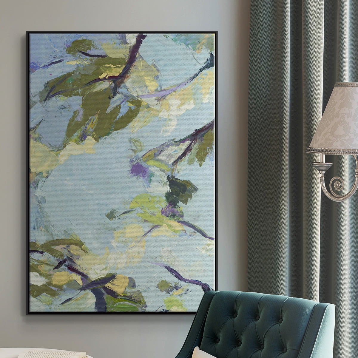 Aqua Sky Framed Premium Gallery Wrapped Canvas - Ready to Hang - 17 x 25 - Black Floating Frame