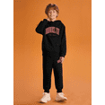 thumbnail image 4 of Boy Tracksuit Size 8-10 Long Sleeve Letter Print Brooklyn 2 Pieces Sweatsuit Clothing Sets for Kids,Grey,11-12 Years, 4 of 7