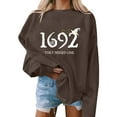 thumbnail image 2 of Alkepwun Halloween Sweatshirts for Women Oversized 1692 They Missed One Graphic Shirt Fleece Sweatshirt Halloween Witch Shirt Holiday Pullover Tops, 2 of 6